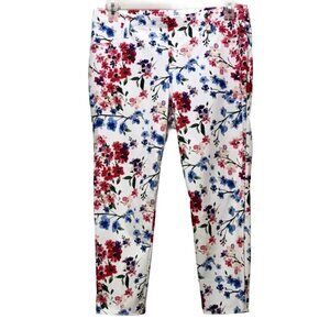 White Floral Capri Size L (12-14)